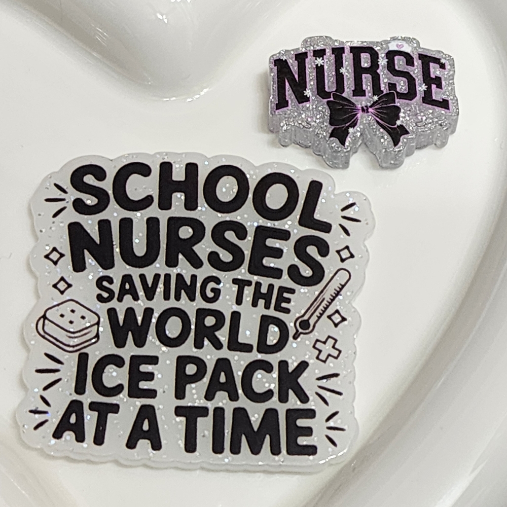 Flatback School Nurse Beads Crafts Keychain Badge Bag Clip Magnet Journal Hair‎